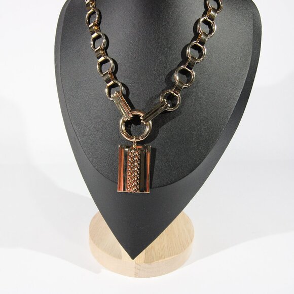 Dannijo Elisa Gold Tone Chain Necklace w/ Pendant - Picture 2 of 6